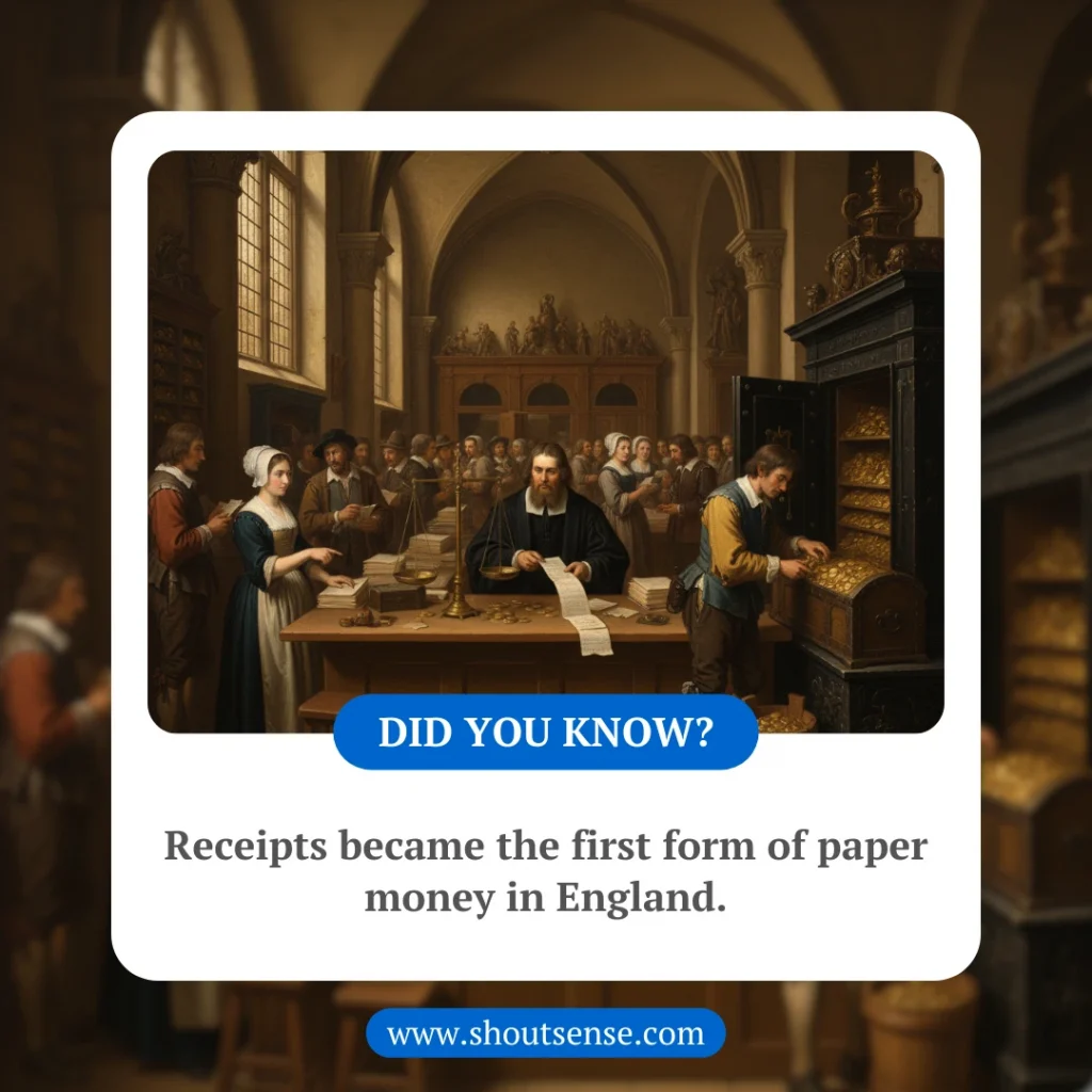 Receipts Became The First Form Of Paper Money In England 1024x1024