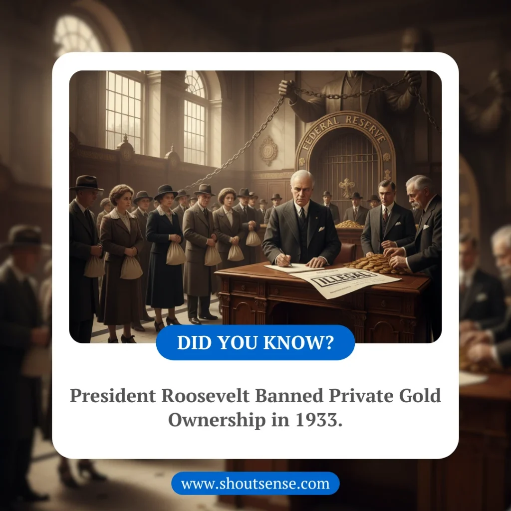 President Roosevelt Banned Private Gold Ownership In 1933 1024x1024